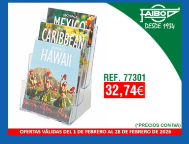 PORTAFOLLETOS A4 SOBREMESA Y MURAL CON 3 COMPARTIMENTOS