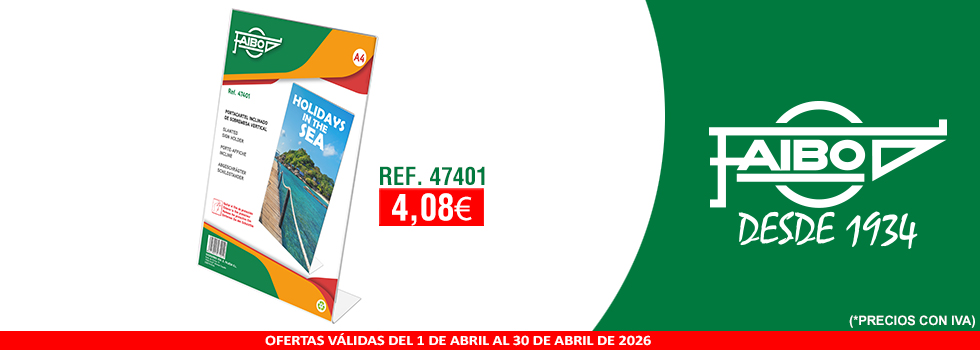 PORTACARTEL INCLINADO DE SOBREMESA A4 VERTICAL